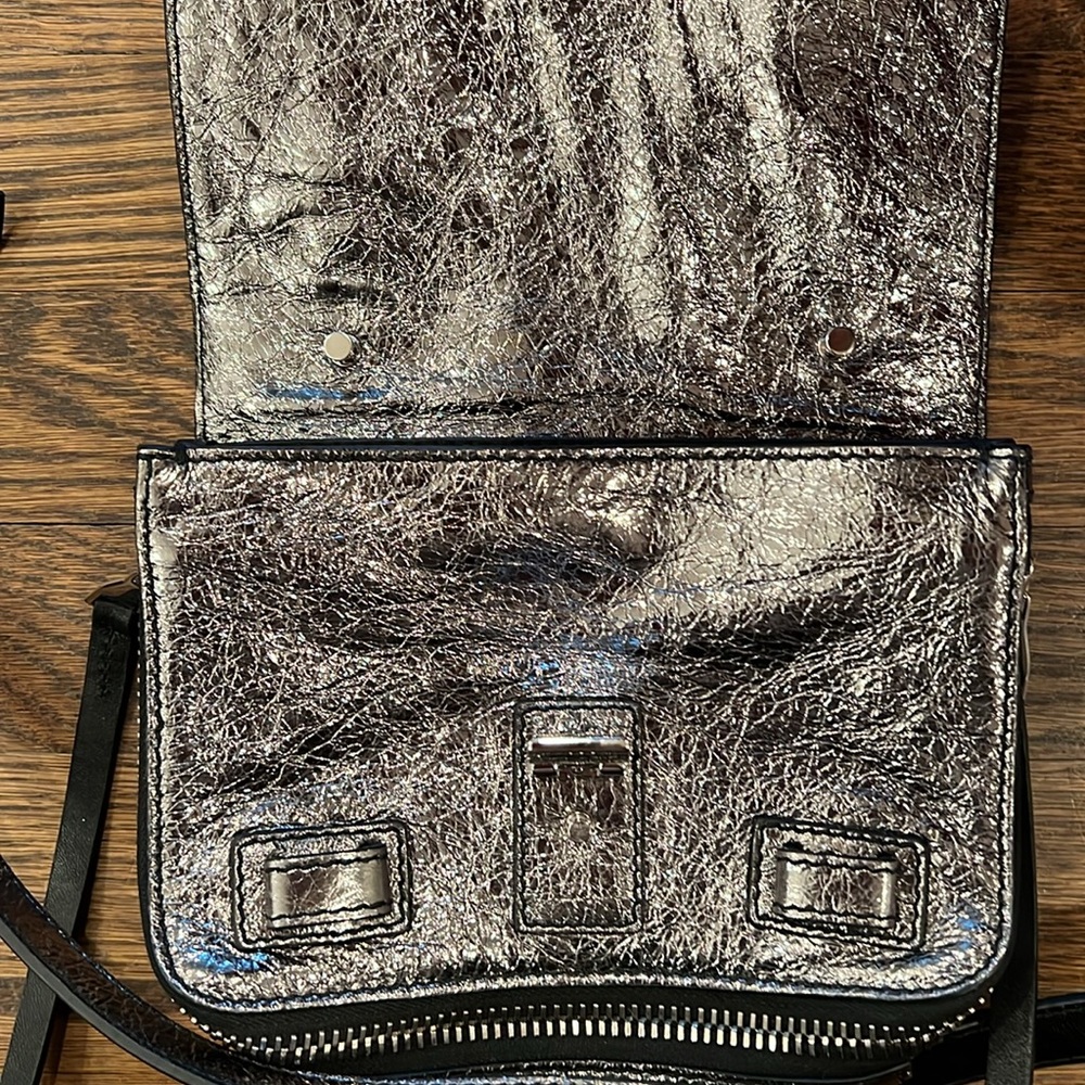 Proenza Schouler Mini PS1 Metallic silver Leather Crossbody Bag - Picture 13 of 16